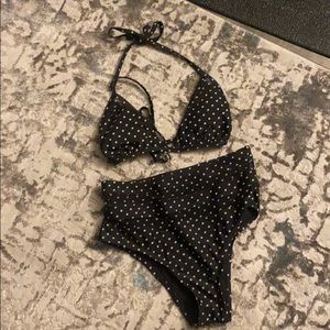 High waist polka dots bikini